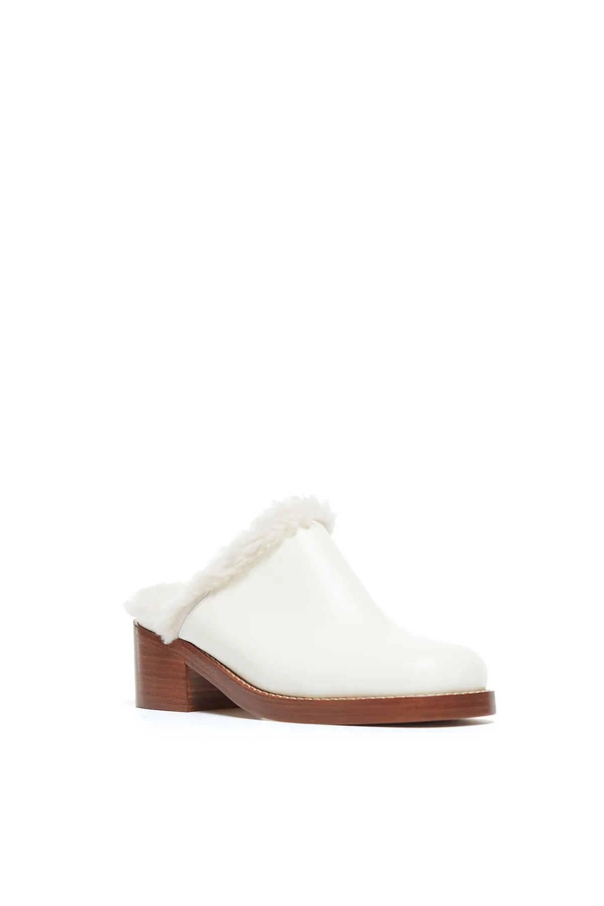 Armin Mules in Cream Leather with Wool Fur sold by Gabriela Hearst product image thumbnail 2