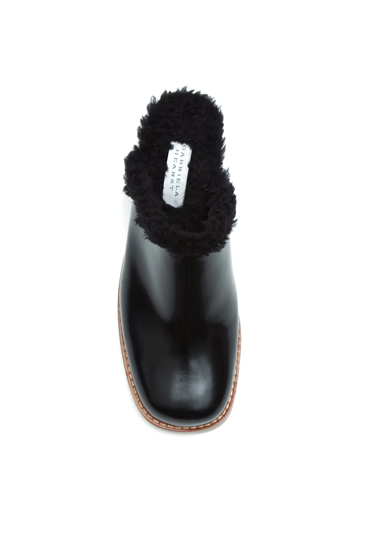 Armin Mules in Black Leather with Wool Fur sold by Gabriela Hearst product image thumbnail 4