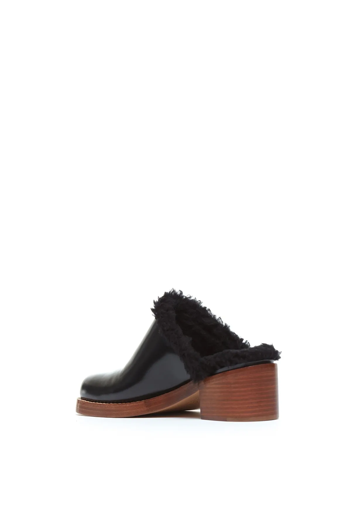 Armin Mules in Black Leather with Wool Fur sold by Gabriela Hearst product image thumbnail 3
