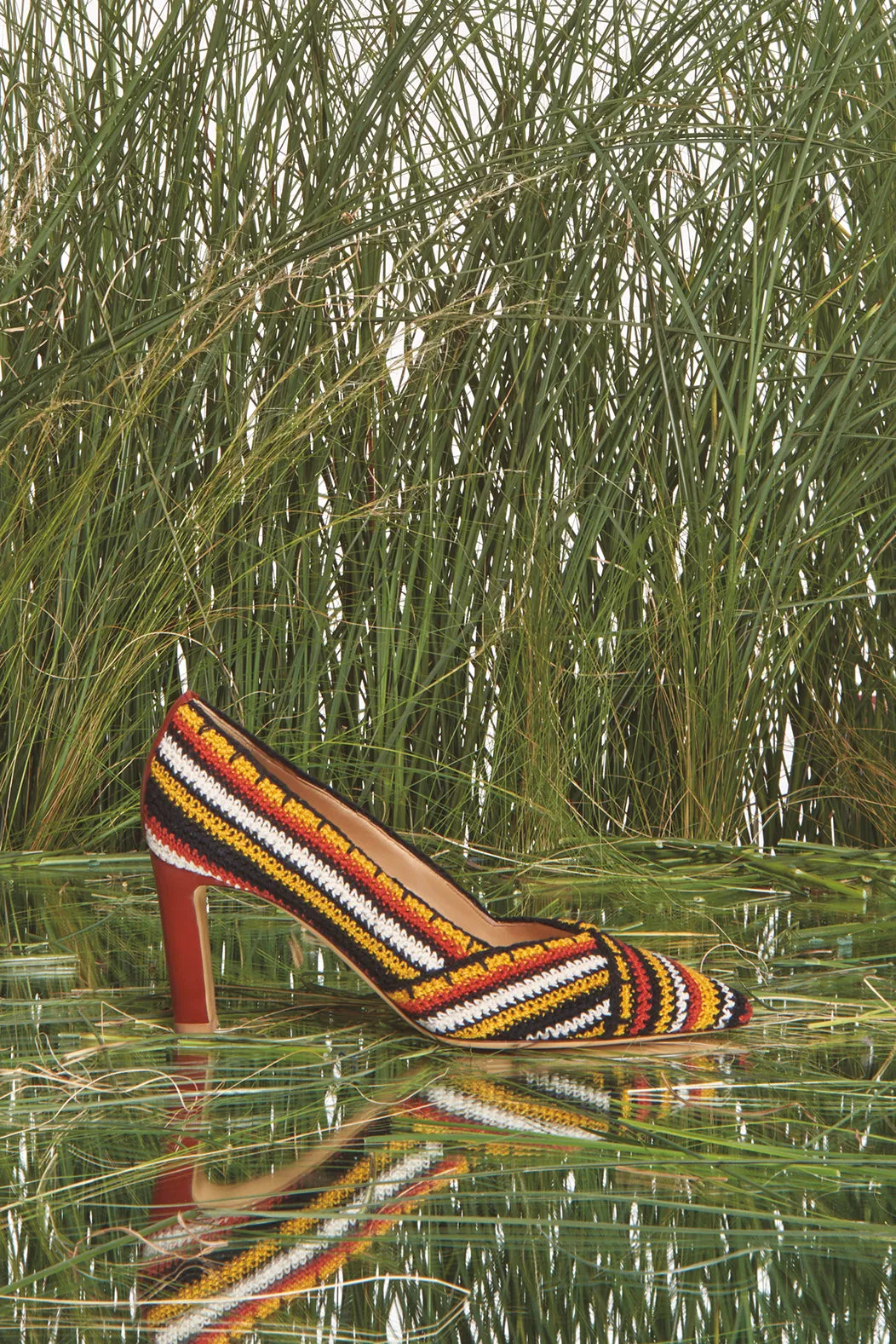 Azalea High Heel Crochet Pump in Rust Multi Nappa Leather sold by Gabriela Hearst product image thumbnail 5