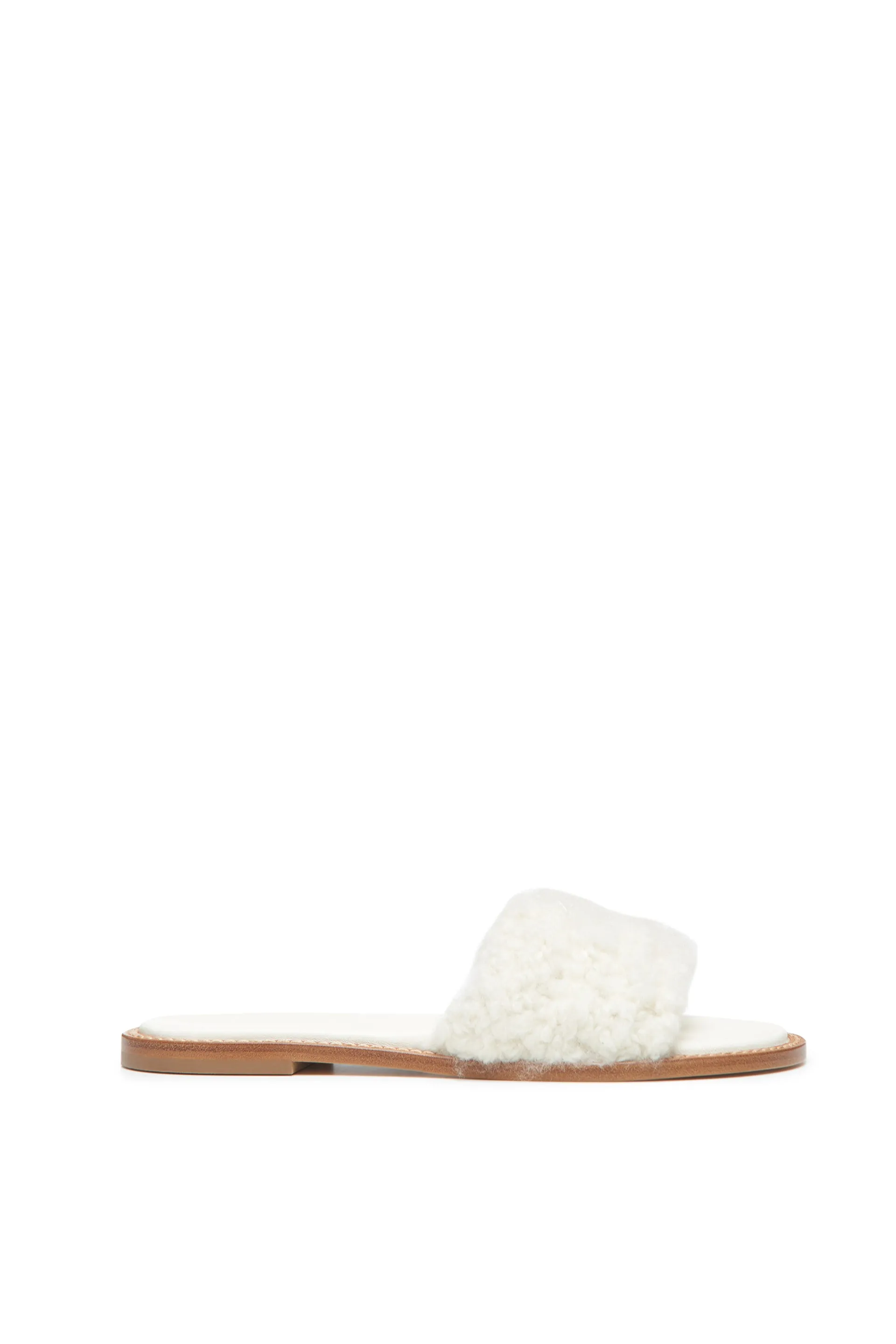 Ballast Slide Sandal in Ivory Cashmere Boucle sold by Gabriela Hearst