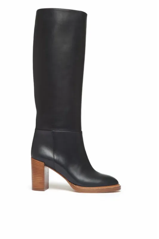 Bocca Knee High Boot in Black Leather sold by Gabriela Hearst