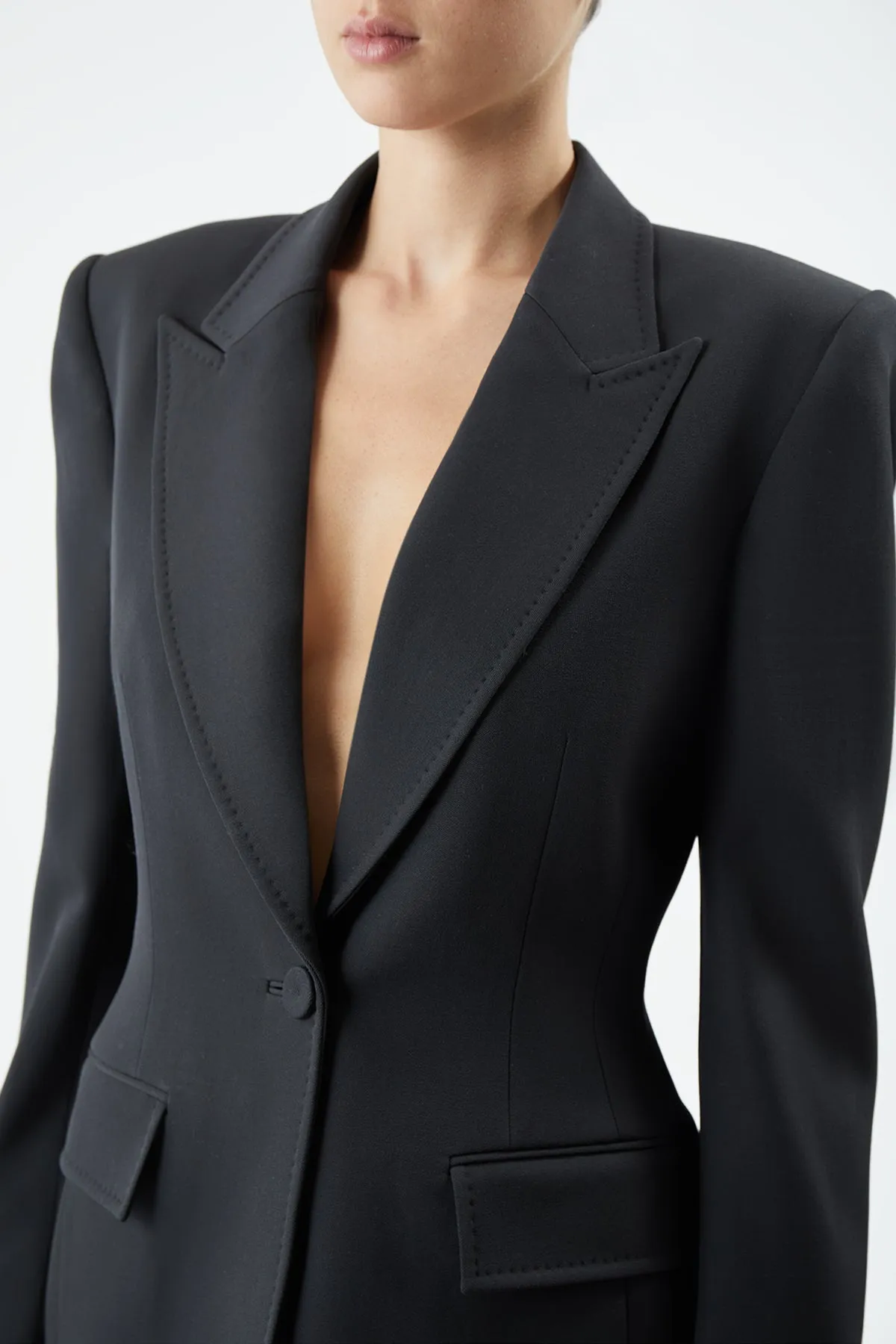 Bertha Blazer in Charcoal Sportswear Wool sold by Gabriela Hearst product image thumbnail 5