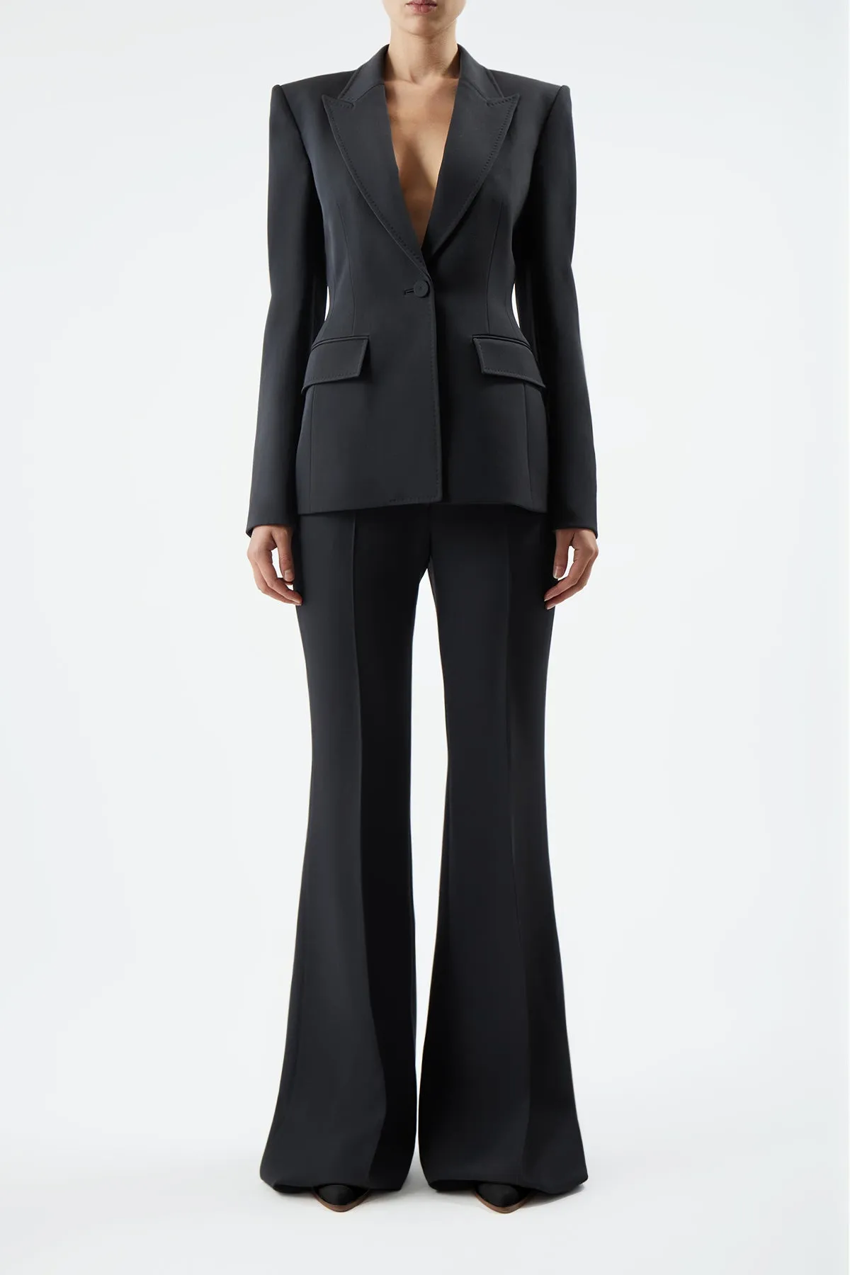 Bertha Blazer in Charcoal Sportswear Wool sold by Gabriela Hearst product image thumbnail 2