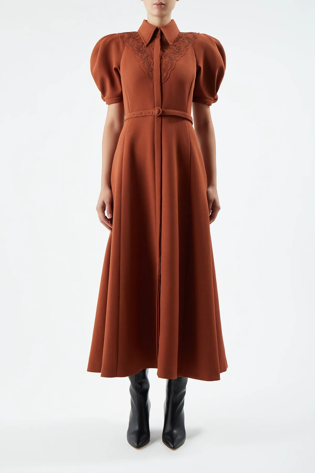 Billy Dress in Red Clay Double-Face Wool Crepe sold by Gabriela Hearst product image thumbnail 2