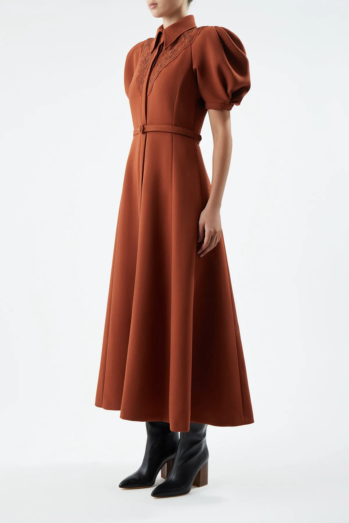 Billy Dress in Red Clay Double-Face Wool Crepe sold by Gabriela Hearst product image thumbnail 3
