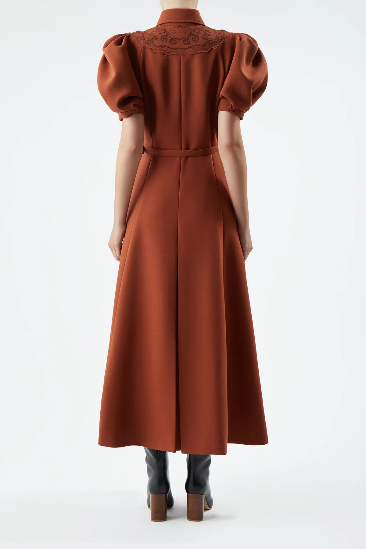 Billy Dress in Red Clay Double-Face Wool Crepe sold by Gabriela Hearst product image thumbnail 4