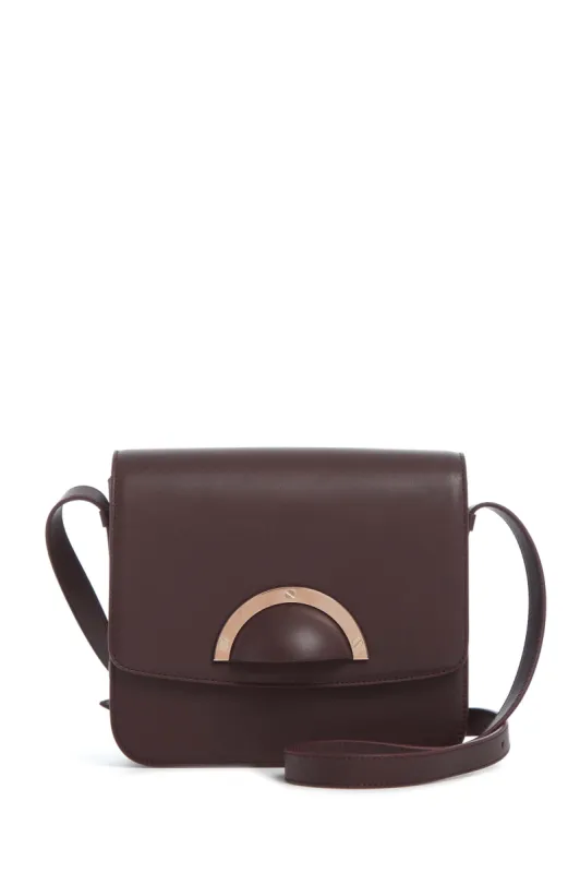 Bethania Crossbody Box Bag in Bordeaux Leather sold by Gabriela Hearst