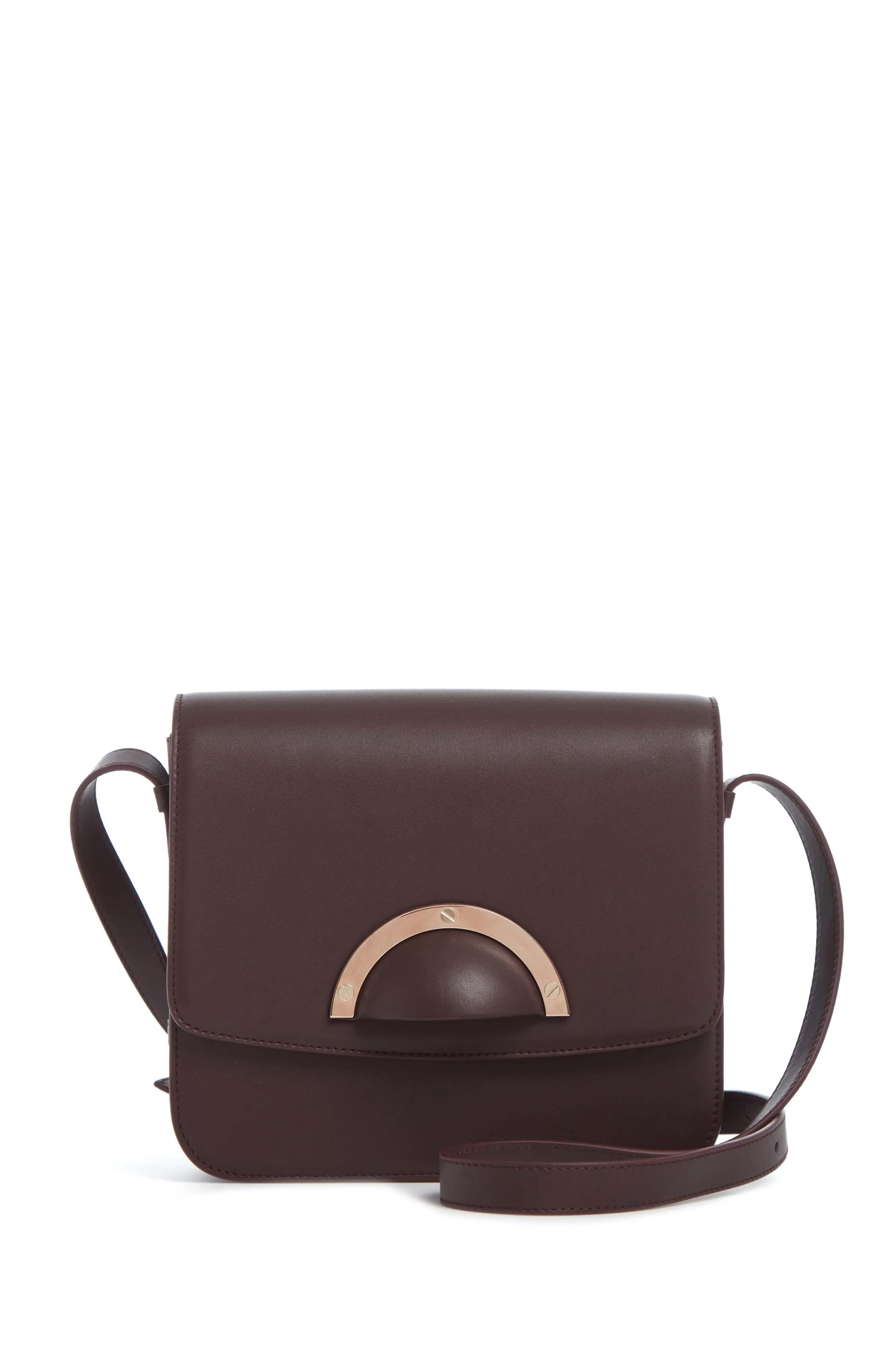 Bethania Crossbody Box Bag in Bordeaux Leather sold by Gabriela Hearst
