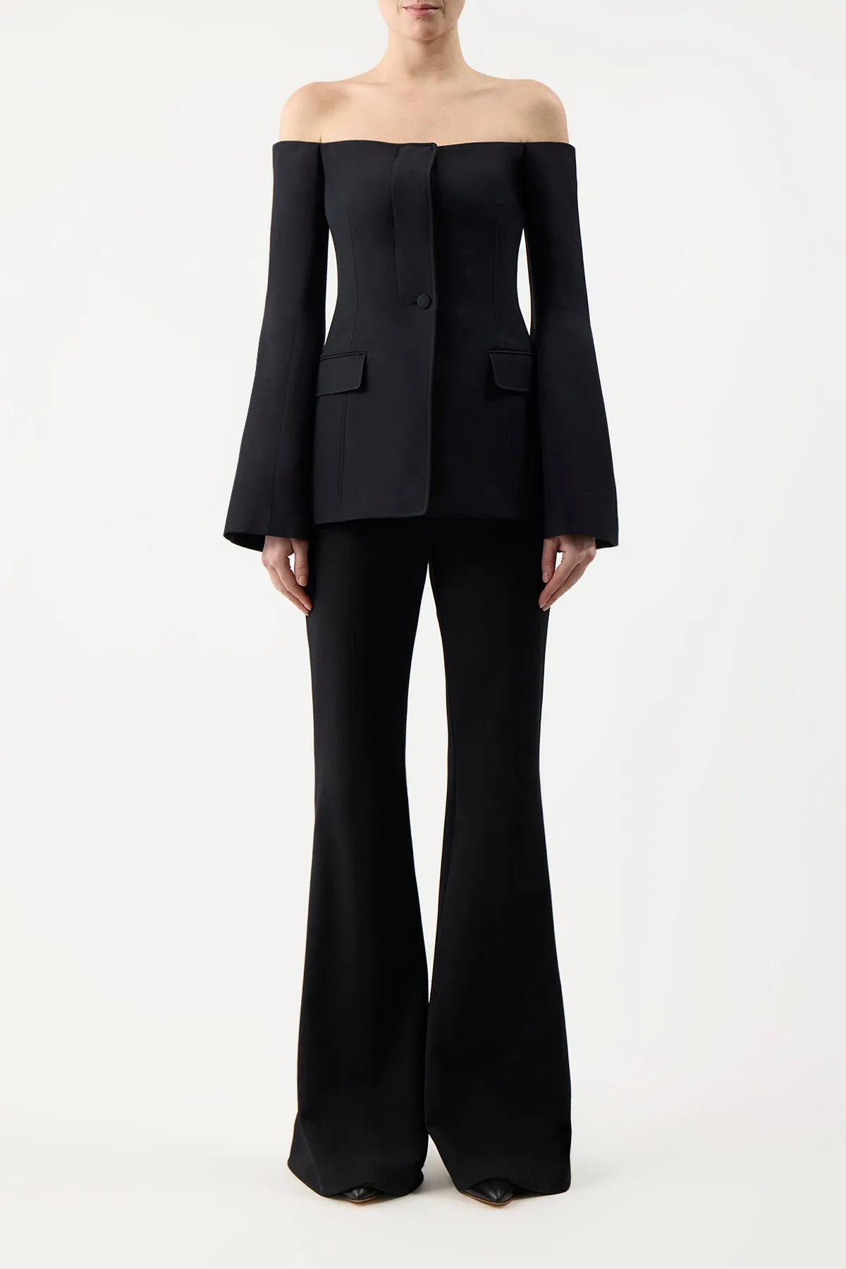 Ambrose Jacket in Black Wool Silk Cady sold by Gabriela Hearst product image thumbnail 2