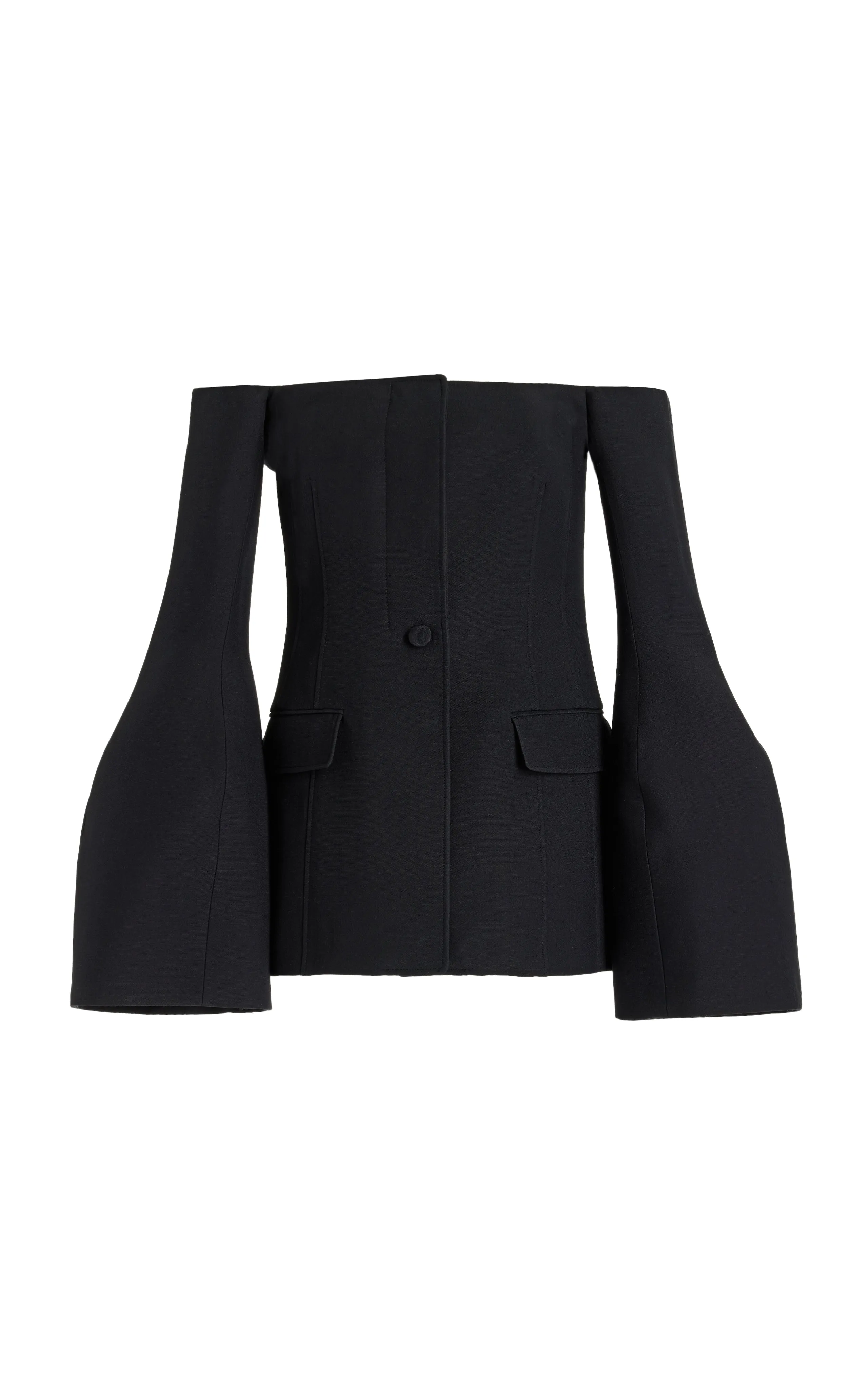Ambrose Jacket in Black Wool Silk Cady sold by Gabriela Hearst