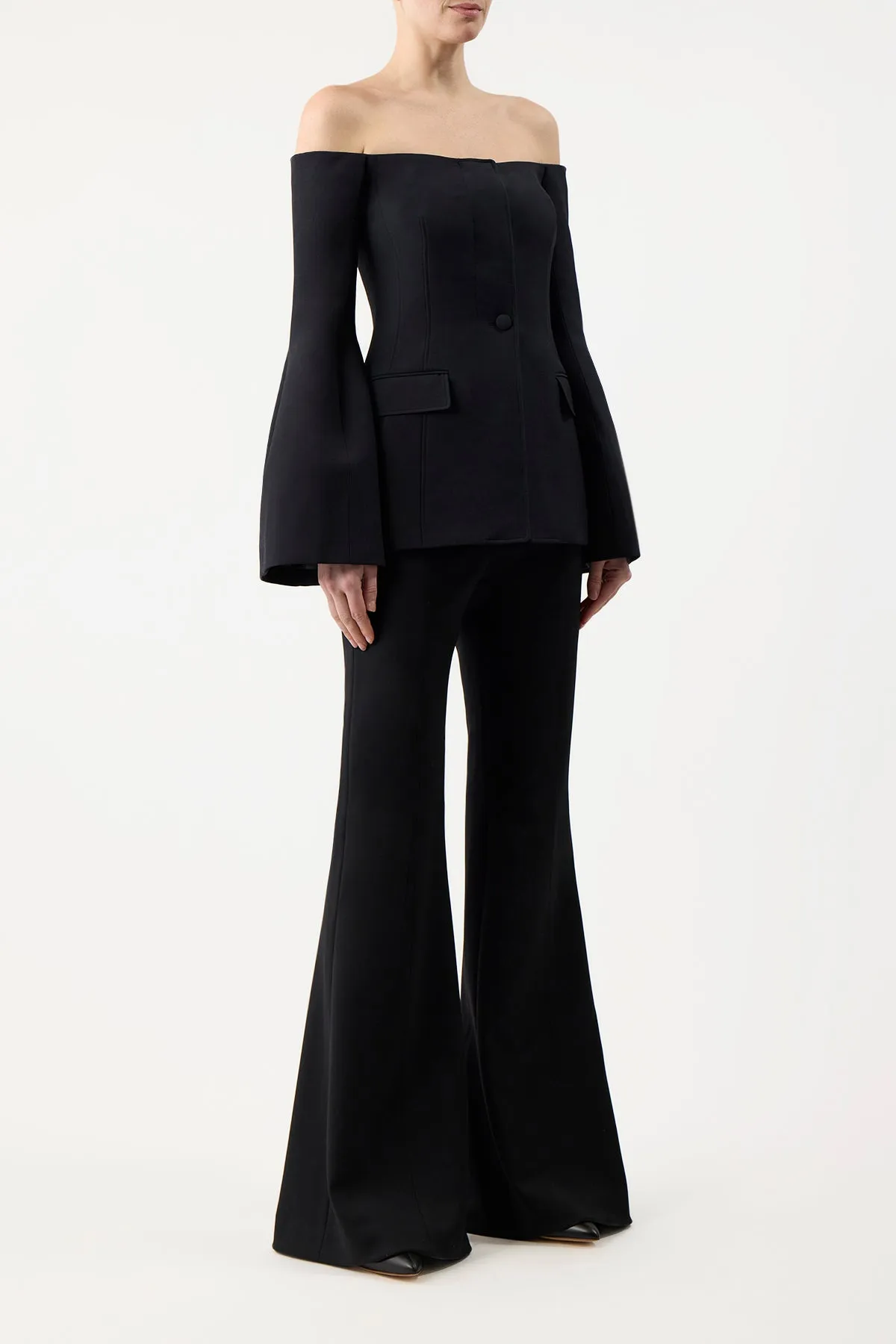 Ambrose Jacket in Black Wool Silk Cady sold by Gabriela Hearst product image thumbnail 3