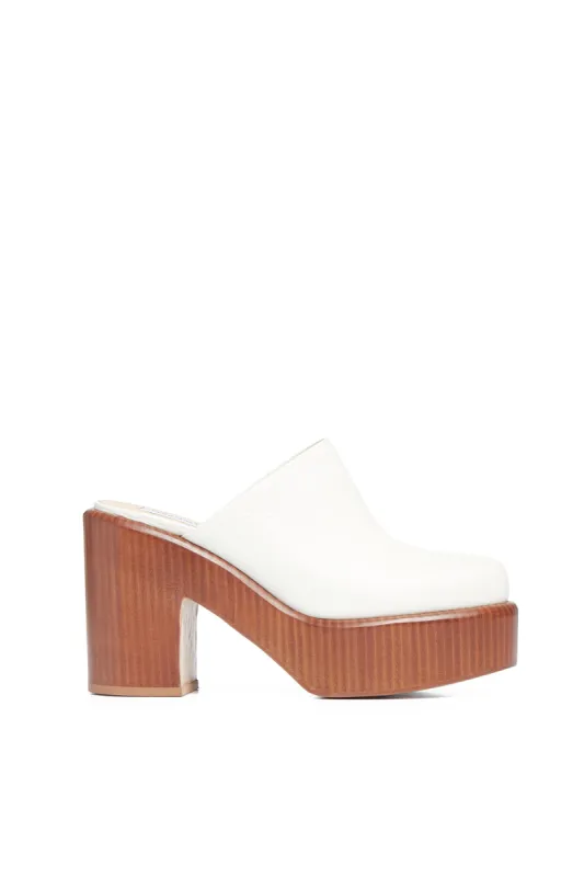 Anactoria Platform Mule in Cream Textured Leather sold by Gabriela Hearst