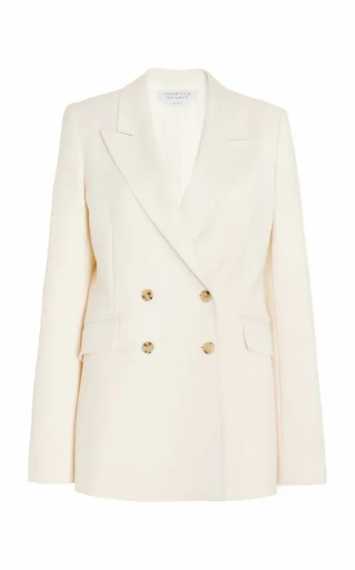 Angela Blazer in Ivory Sportswear Wool sold by Gabriela Hearst