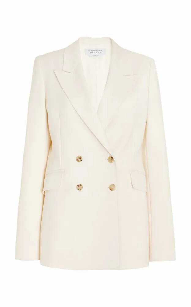 Angela Blazer in Ivory Sportswear Wool sold by Gabriela Hearst