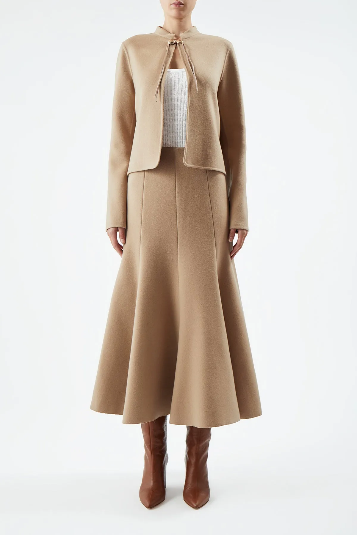 Amy Skirt in Camel Recycled Cashmere sold by Gabriela Hearst product image thumbnail 2
