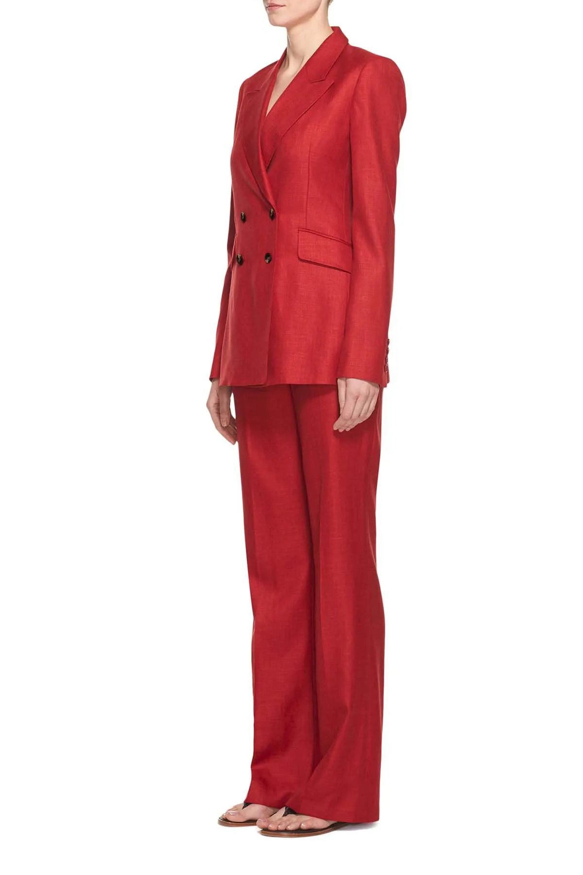 Angela Blazer in Red Silk Wool with Linen sold by Gabriela Hearst product image thumbnail 4