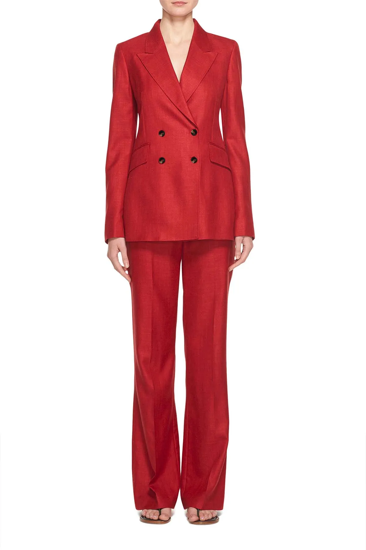 Angela Blazer in Red Silk Wool with Linen sold by Gabriela Hearst product image thumbnail 3