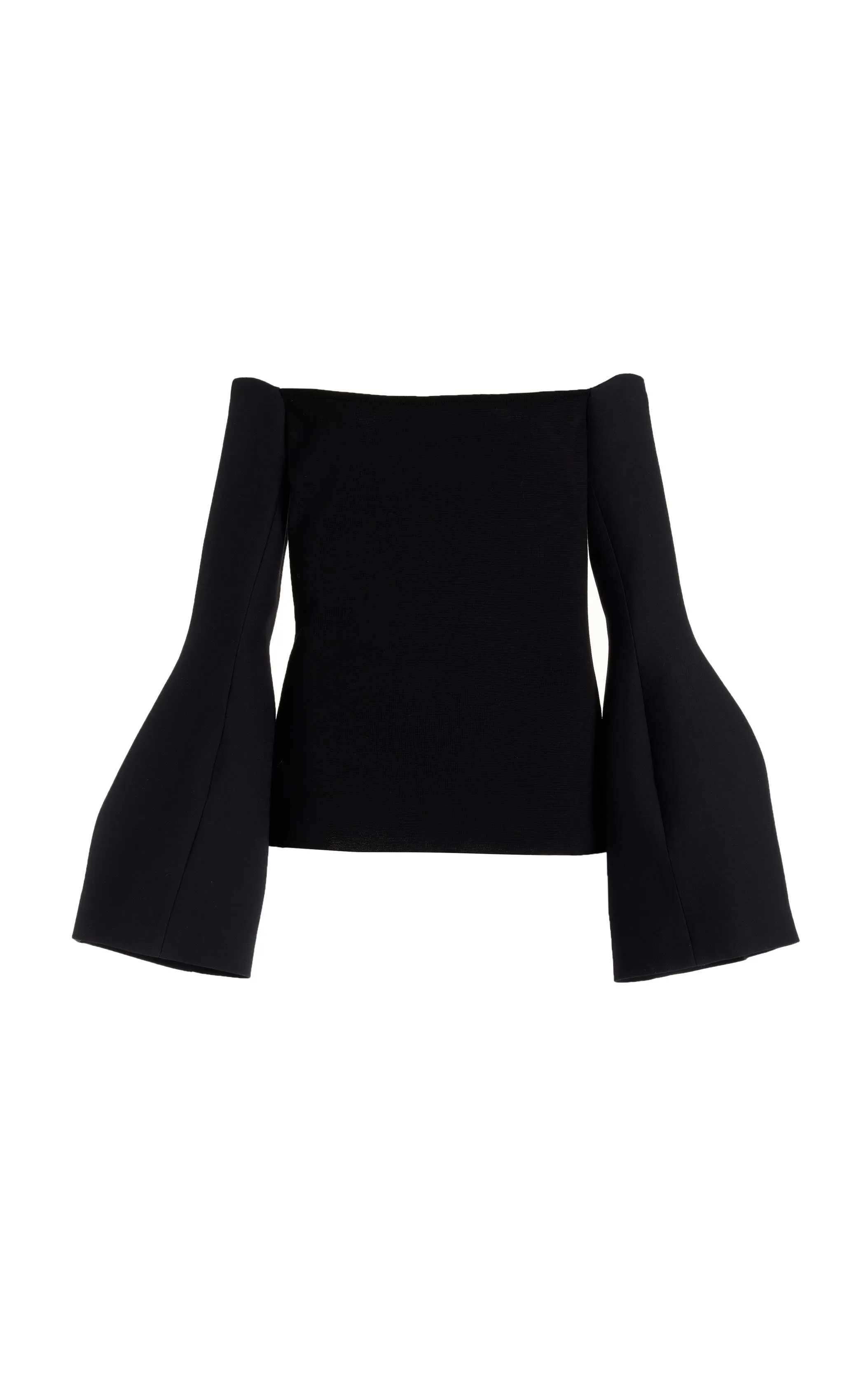Maki Top in Black Wool Silk sold by Gabriela Hearst