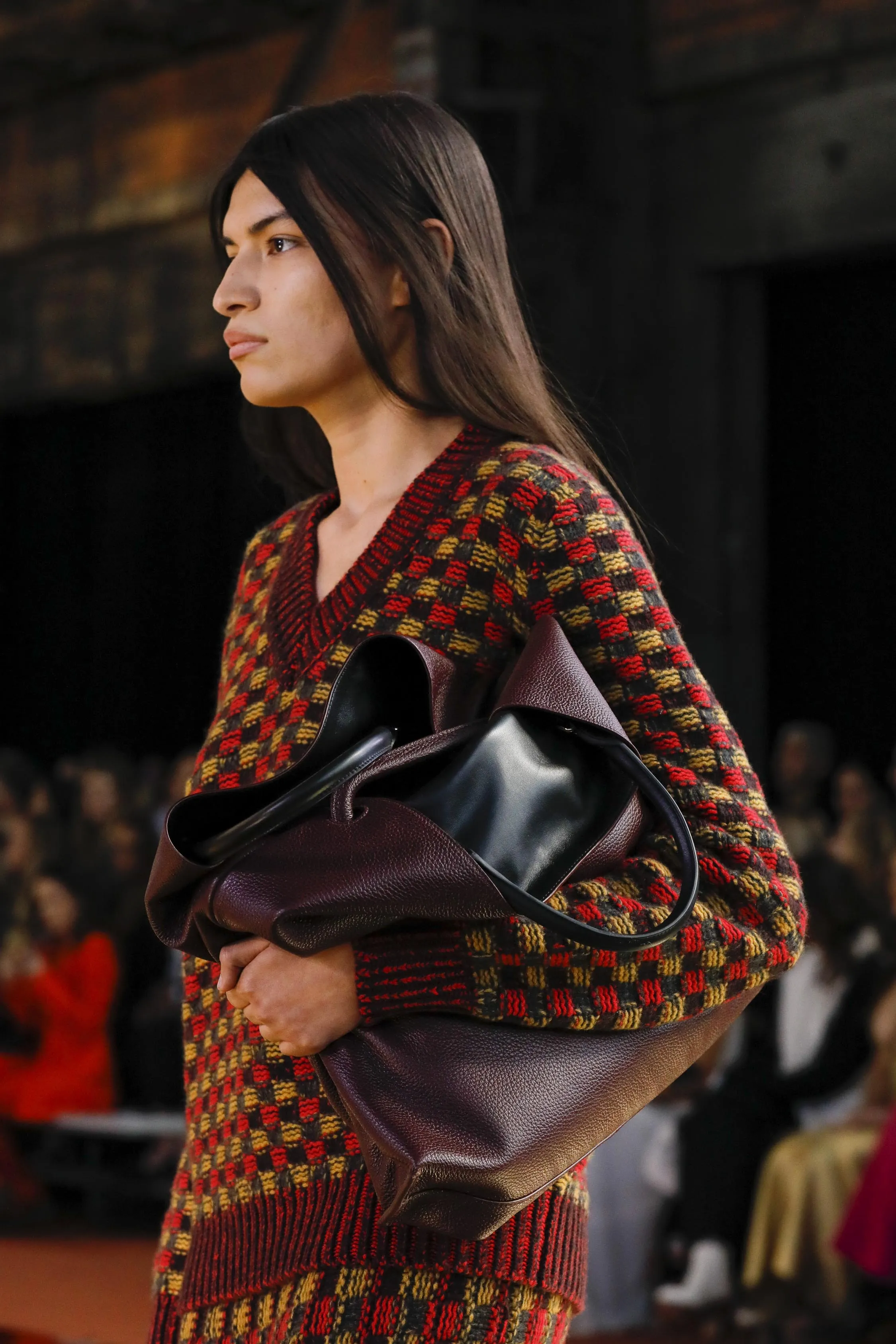 Eileen Tote Bad in Bordeaux Textured Leather sold by Gabriela Hearst product image thumbnail 4