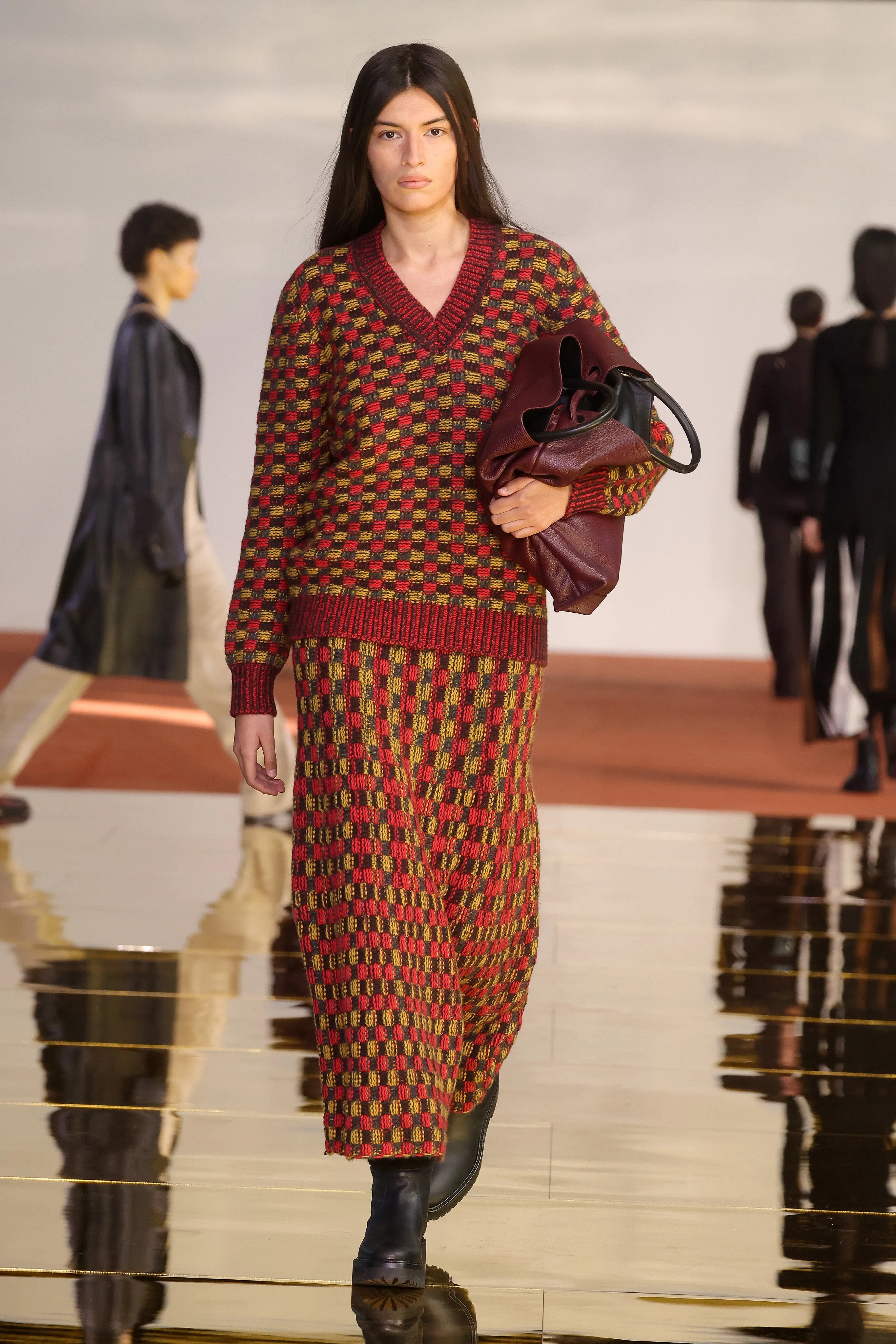 Eileen Tote Bad in Bordeaux Textured Leather sold by Gabriela Hearst product image thumbnail 3