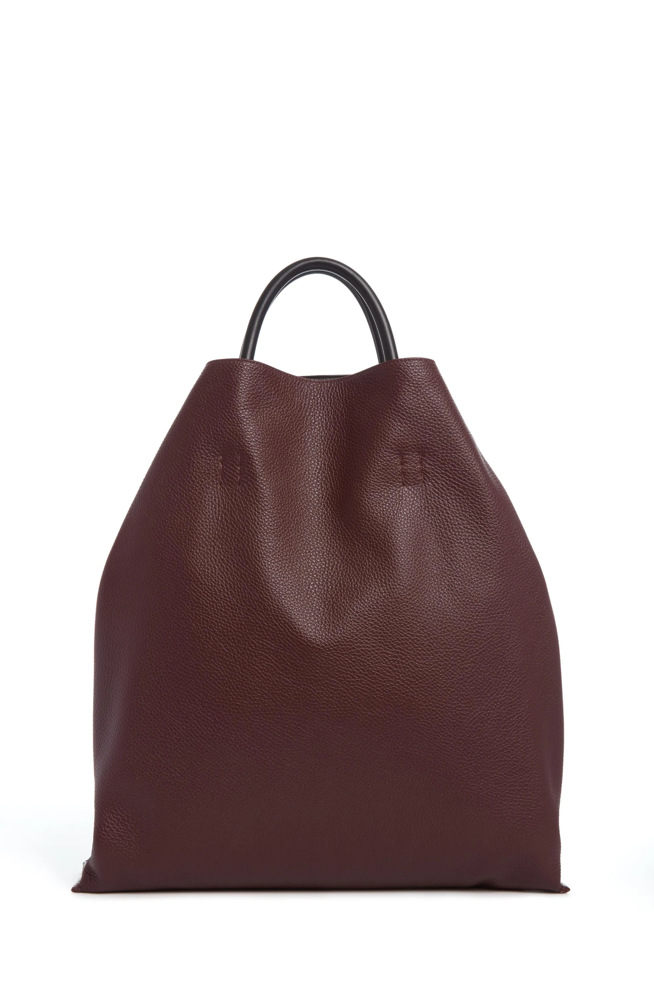 Eileen Tote Bad in Bordeaux Textured Leather sold by Gabriela Hearst