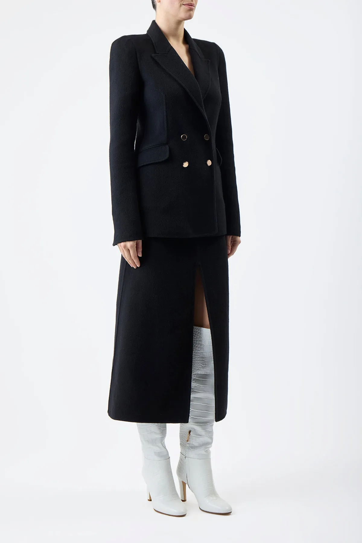 Lloyd Blazer in Black Double-face Recycled Cashmere sold by Gabriela Hearst product image thumbnail 4