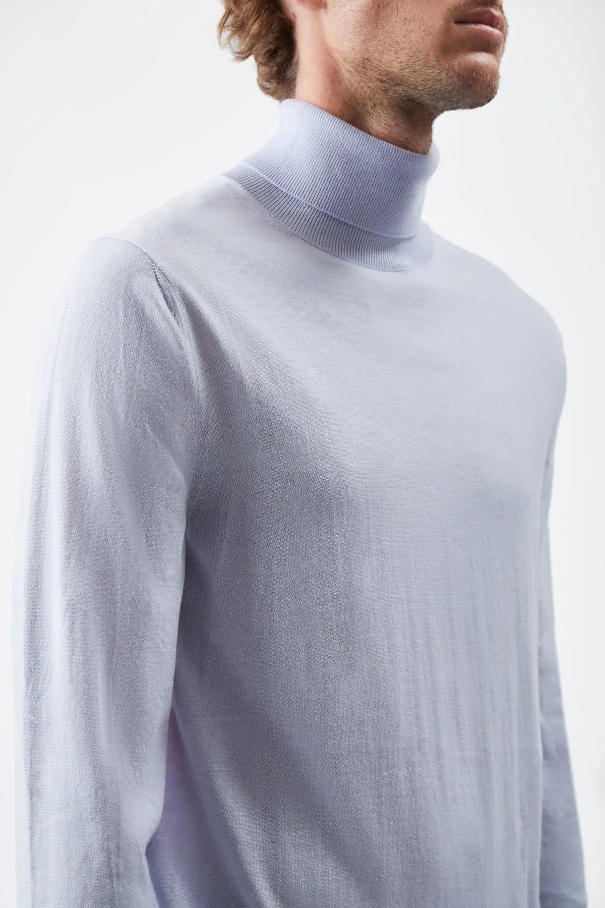 Jermaine Knit Turtleneck in Halogen Blue Merino Wool sold by Gabriela Hearst product image thumbnail 5