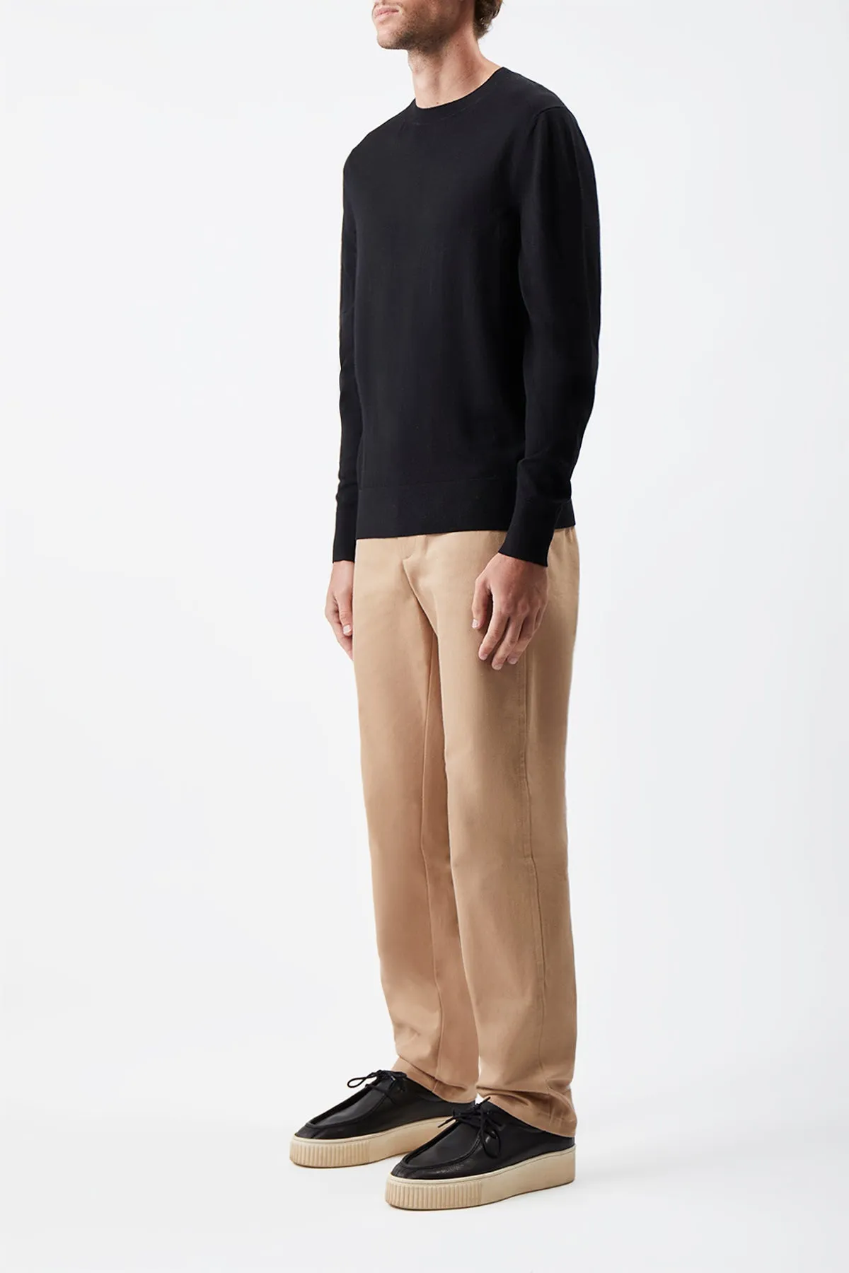 Palco Knit Crewneck in Black Merino Wool sold by Gabriela Hearst product image thumbnail 4