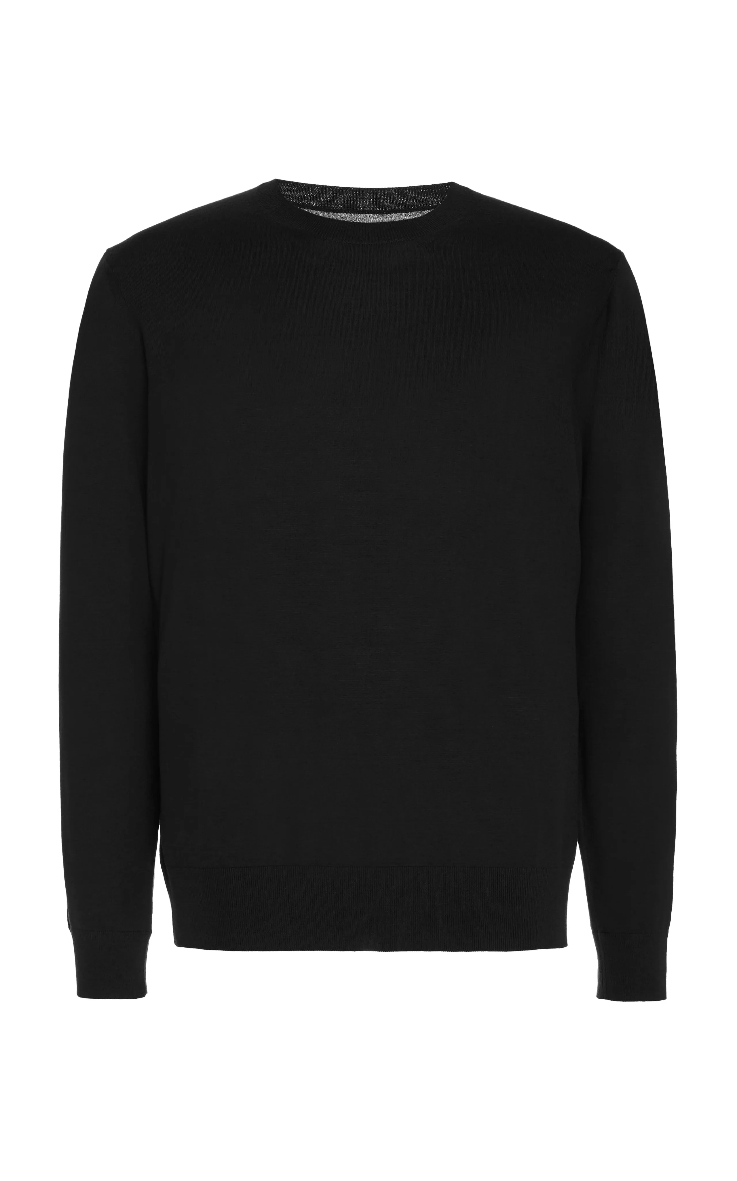 Palco Knit Crewneck in Black Merino Wool sold by Gabriela Hearst