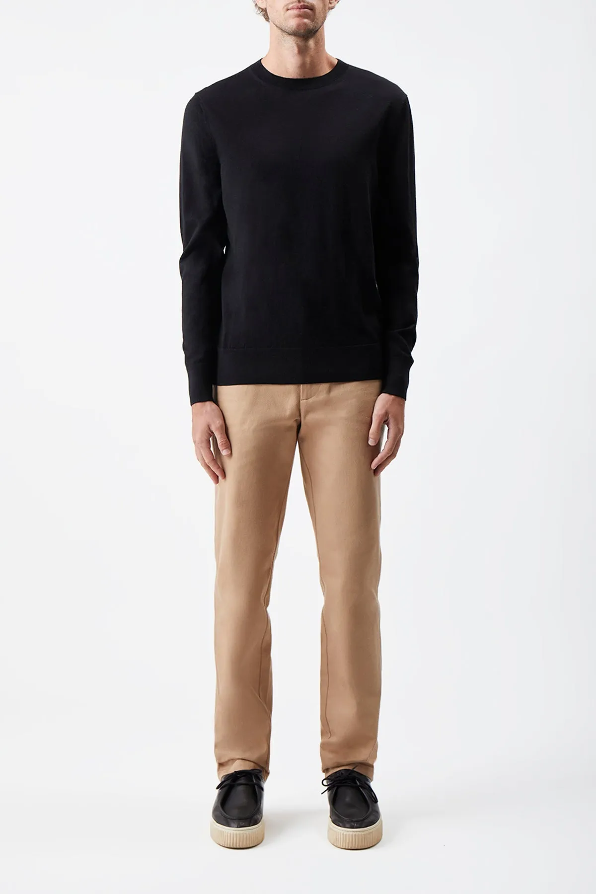 Palco Knit Crewneck in Black Merino Wool sold by Gabriela Hearst product image thumbnail 3