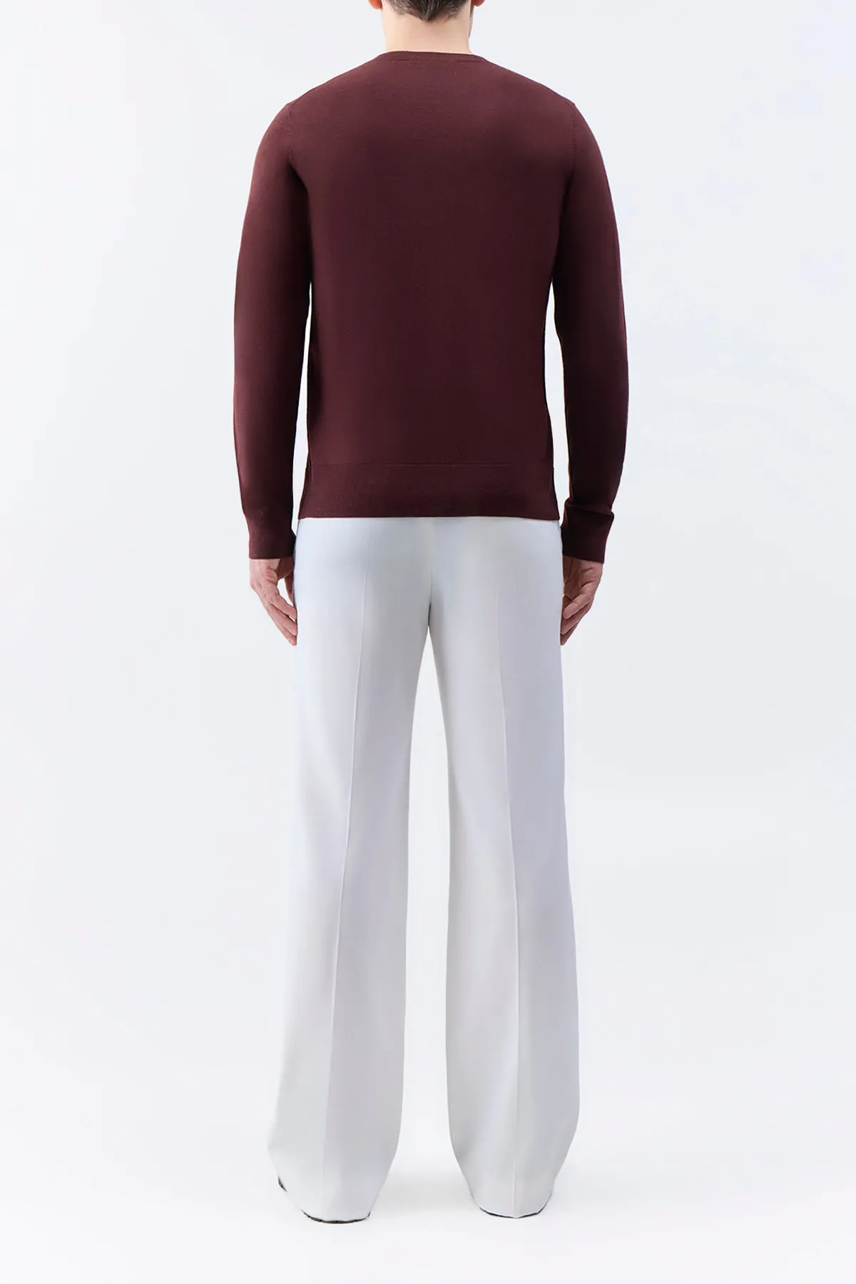Palco Knit Crewneck in Deep Bordeaux Merino Wool sold by Gabriela Hearst product image thumbnail 4