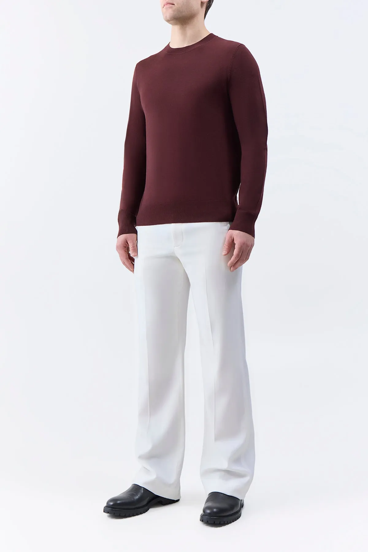 Palco Knit Crewneck in Deep Bordeaux Merino Wool sold by Gabriela Hearst product image thumbnail 3