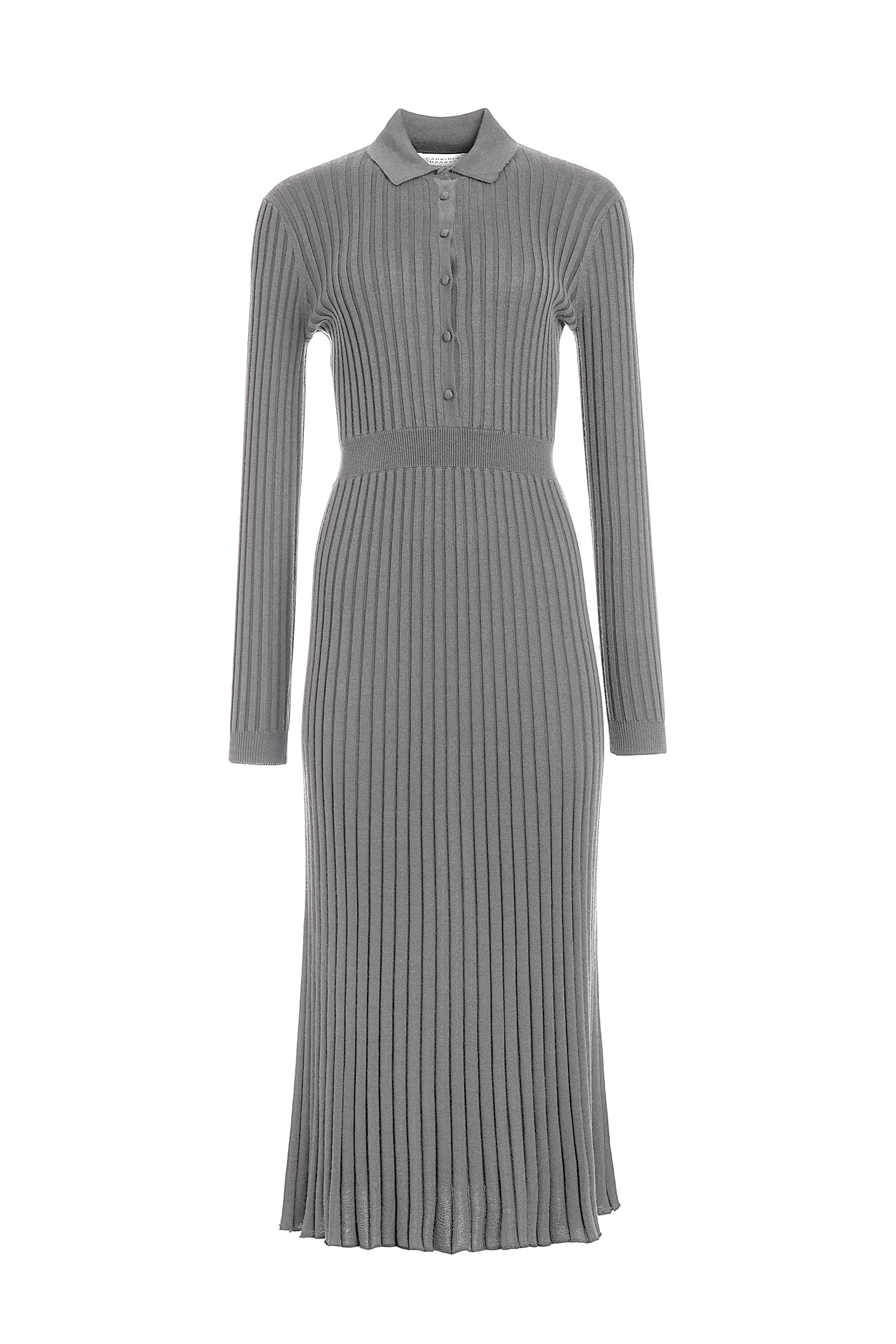 Ardor Knit Maxi Dress in Heather Grey Cashmere Silk sold by Gabriela Hearst