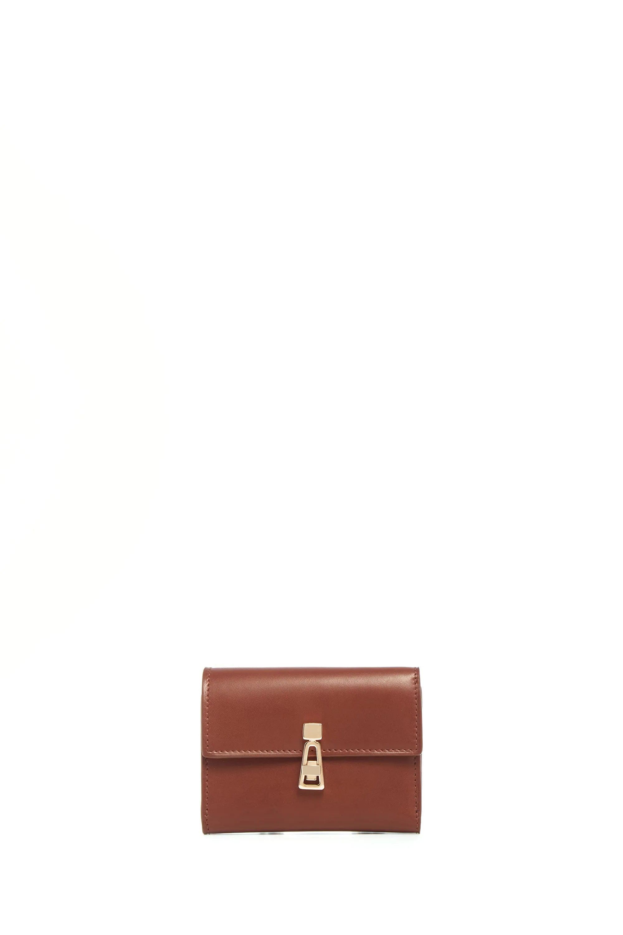 Compact Flat Wallet in Cognac Leather sold by Gabriela Hearst