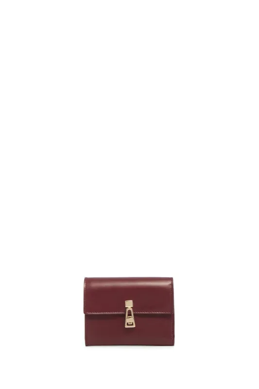 Compact Flat Wallet in Bordeaux & Pink Leather sold by Gabriela Hearst
