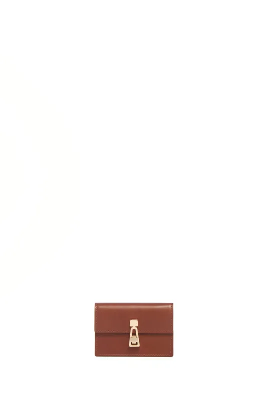 Concertina Card Wallet in Cognac Leather sold by Gabriela Hearst