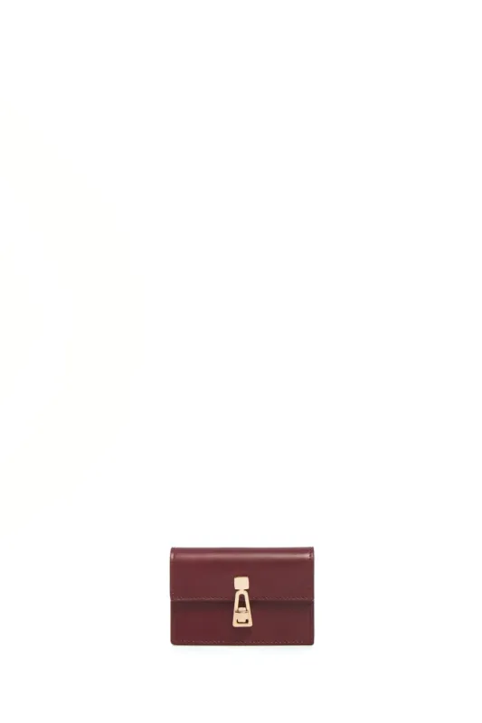 Concertina Card Wallet in Bordeaux & Pink Leather sold by Gabriela Hearst