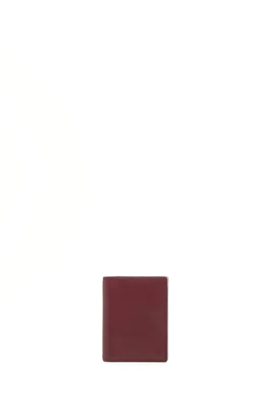 Simple Card Wallet in Bordeaux & Pink Leather sold by Gabriela Hearst
