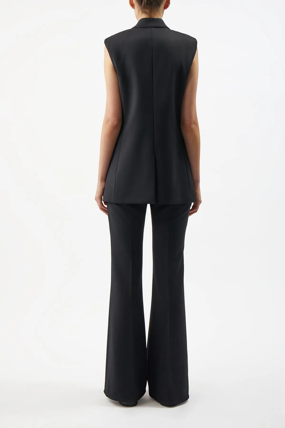 Rhein Flare Pant in Black Sportswear Wool sold by Gabriela Hearst product image thumbnail 4