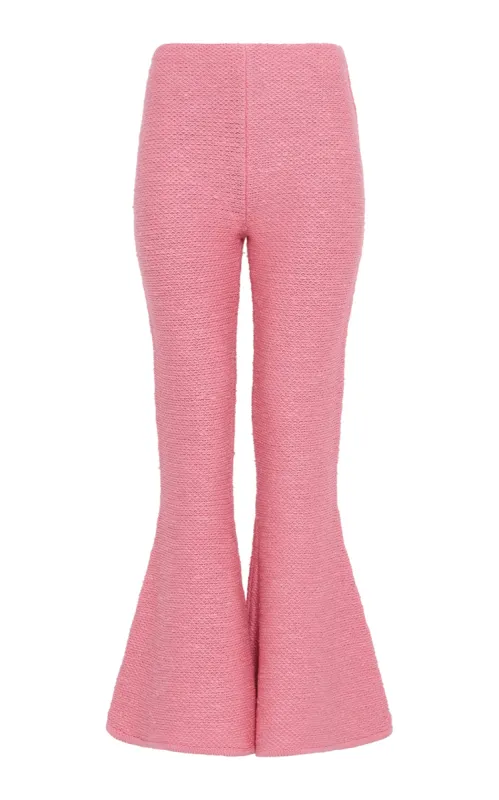 Karpo Flare Cropped Knit Pant in Rosa Cashmere Silk sold by Gabriela Hearst