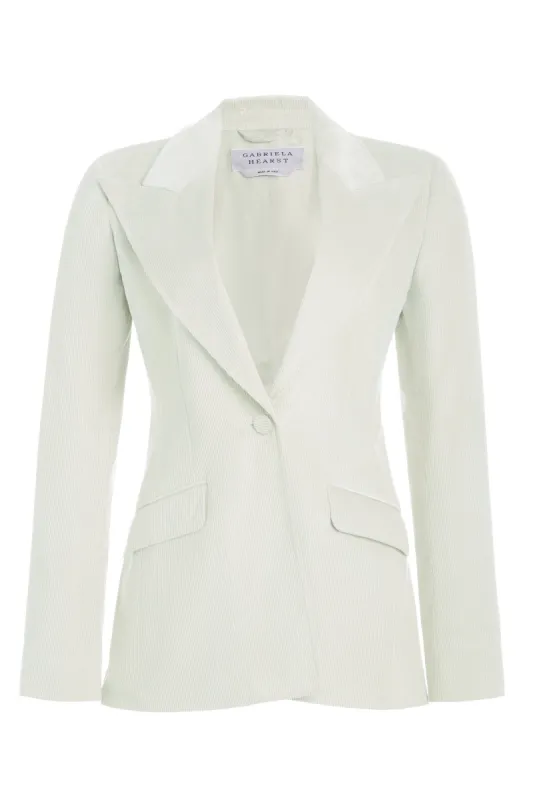 Leiva Blazer in Ivory Sea Island Cotton Corduroy sold by Gabriela Hearst