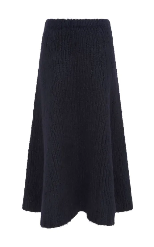Peres Knit Midi Skirt in Dip Dye Sky Blue Welfat Cashmere sold by Gabriela Hearst