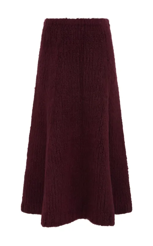 Peres Knit Midi Skirt in Dip Dye Sunrise Welfat Cashmere sold by Gabriela Hearst