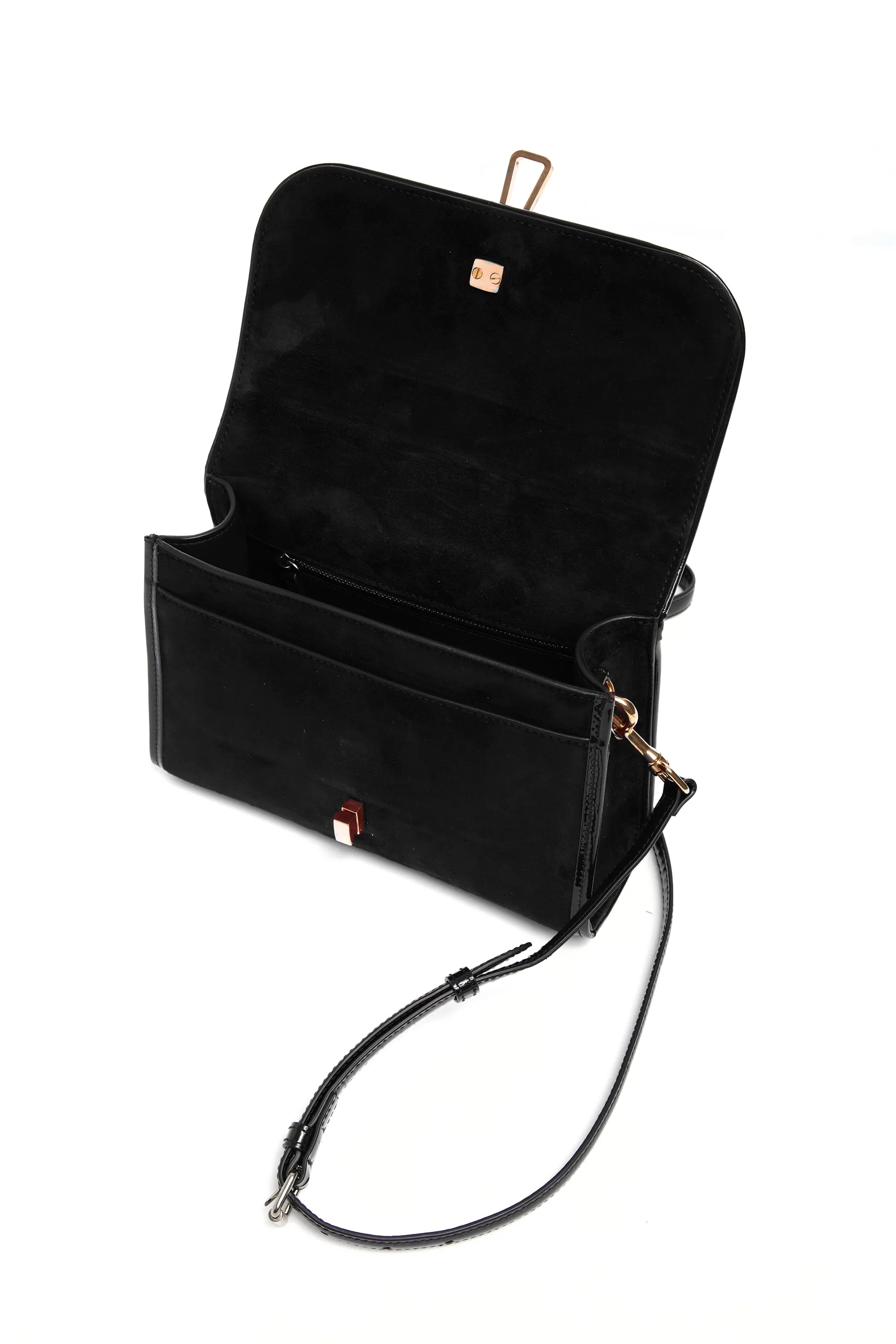 Small Leonora Flap Bag in Black Suede sold by Gabriela Hearst product image thumbnail 4