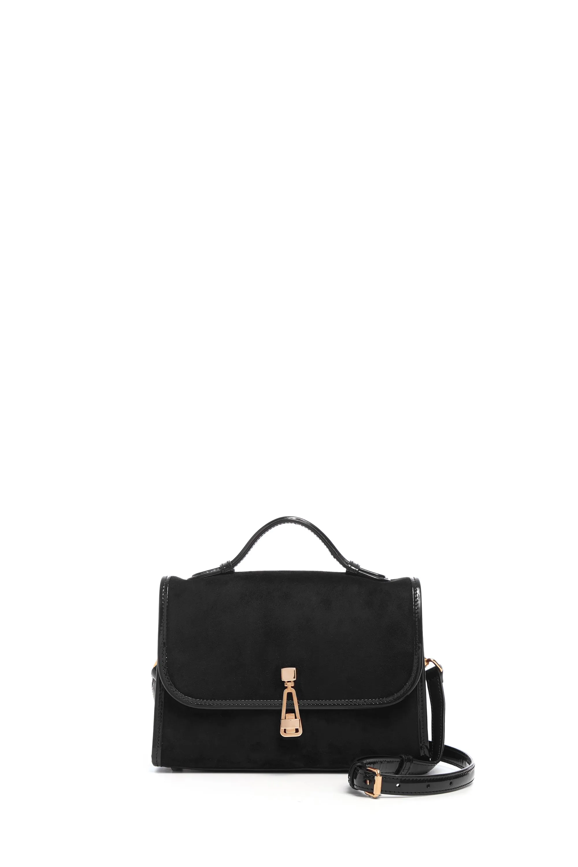 Small Leonora Flap Bag in Black Suede sold by Gabriela Hearst