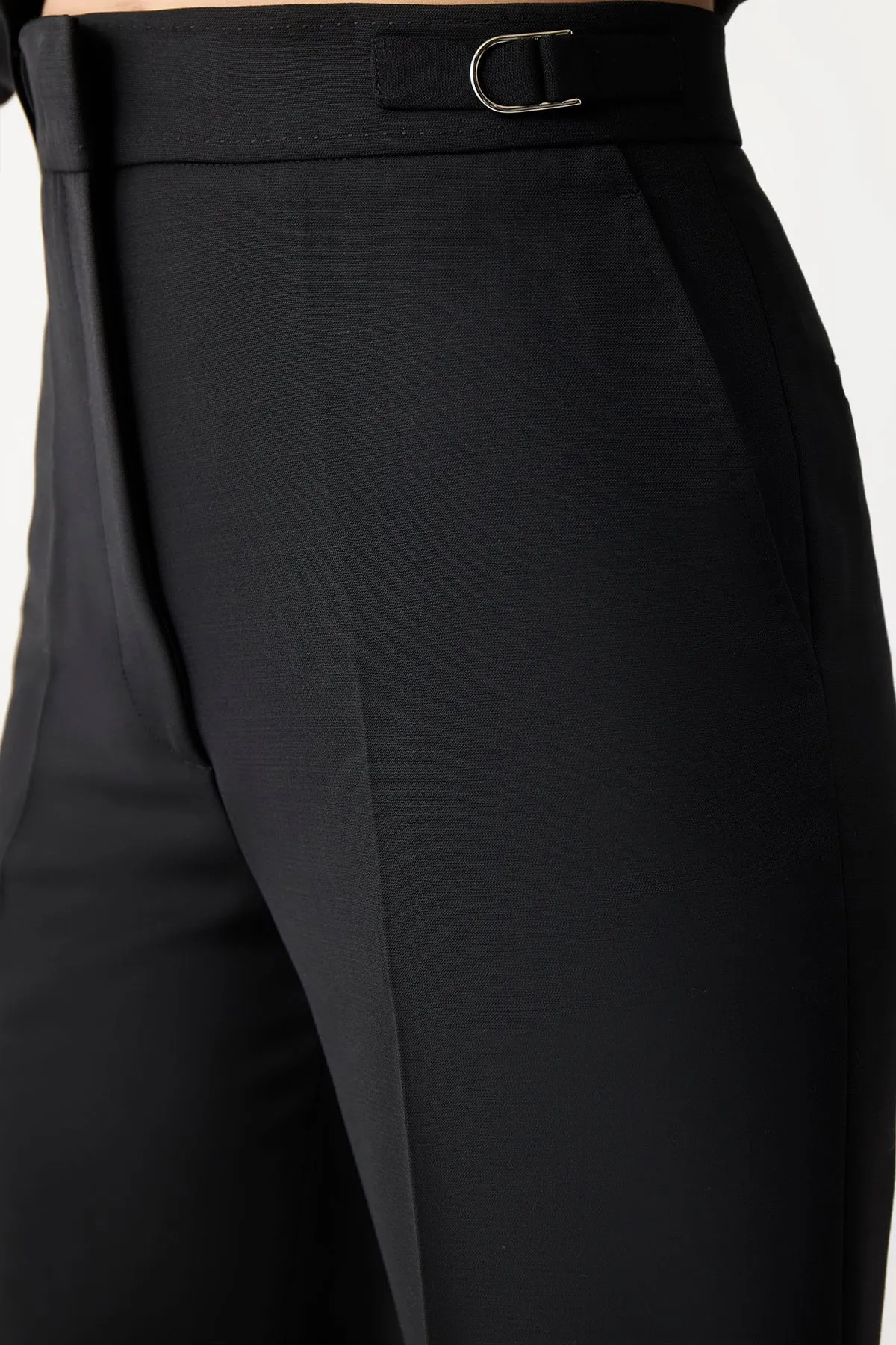 Vesta Flare Pant in Black Sportswear Wool sold by Gabriela Hearst product image thumbnail 5