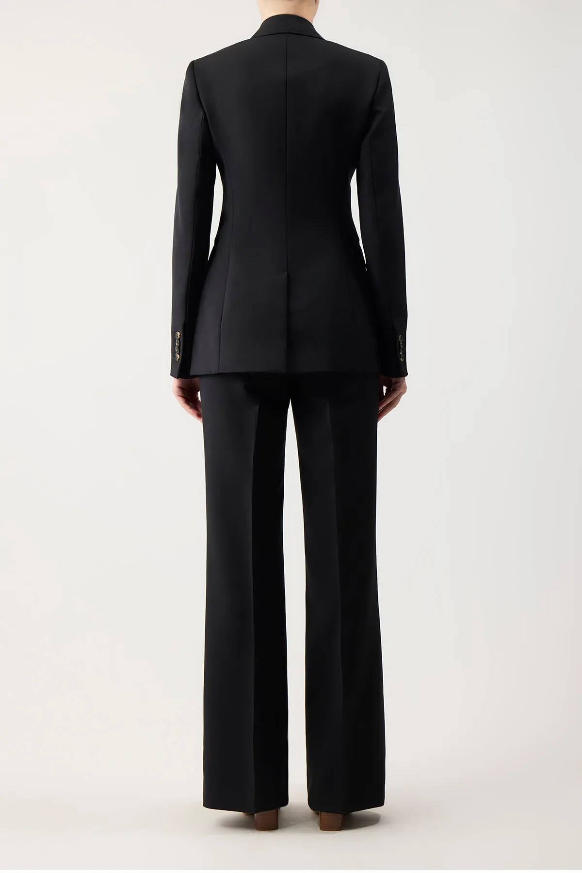 Vesta Flare Pant in Black Sportswear Wool sold by Gabriela Hearst product image thumbnail 4