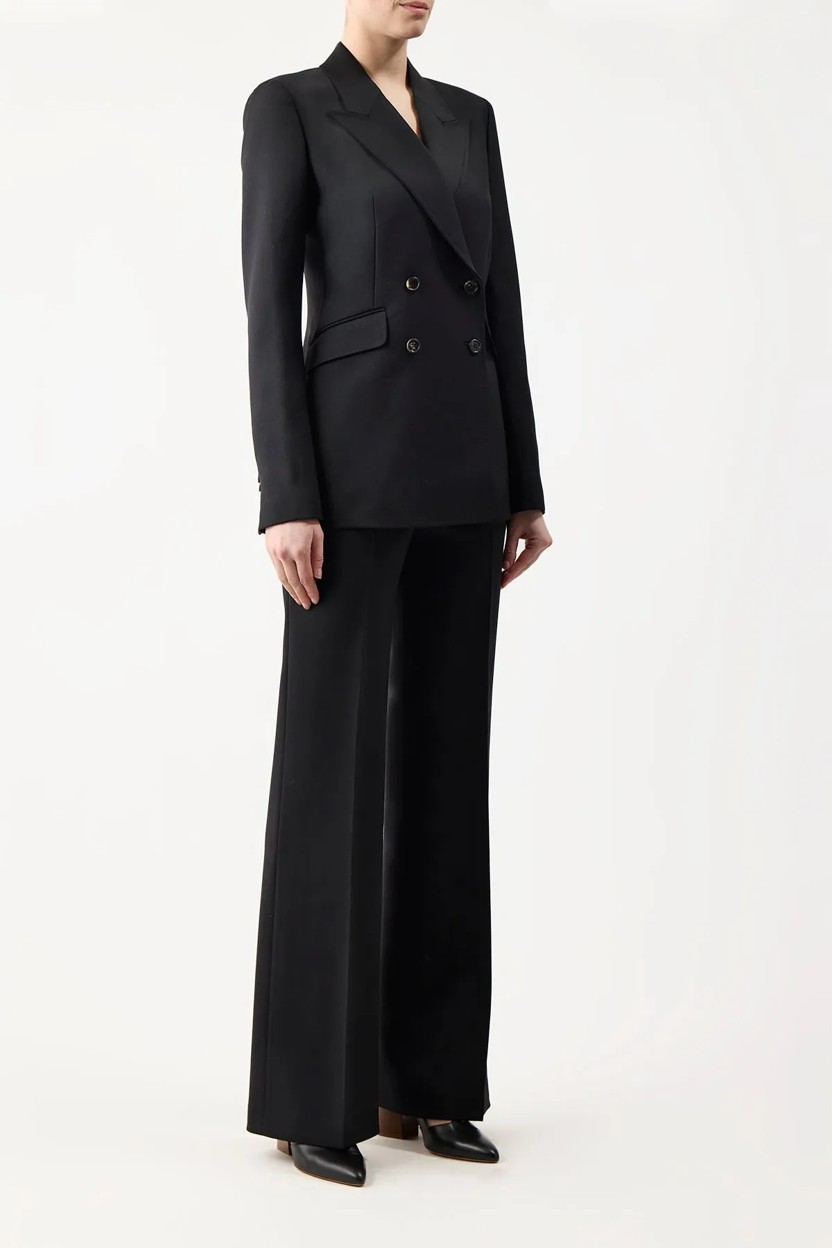 Vesta Flare Pant in Black Sportswear Wool sold by Gabriela Hearst product image thumbnail 3