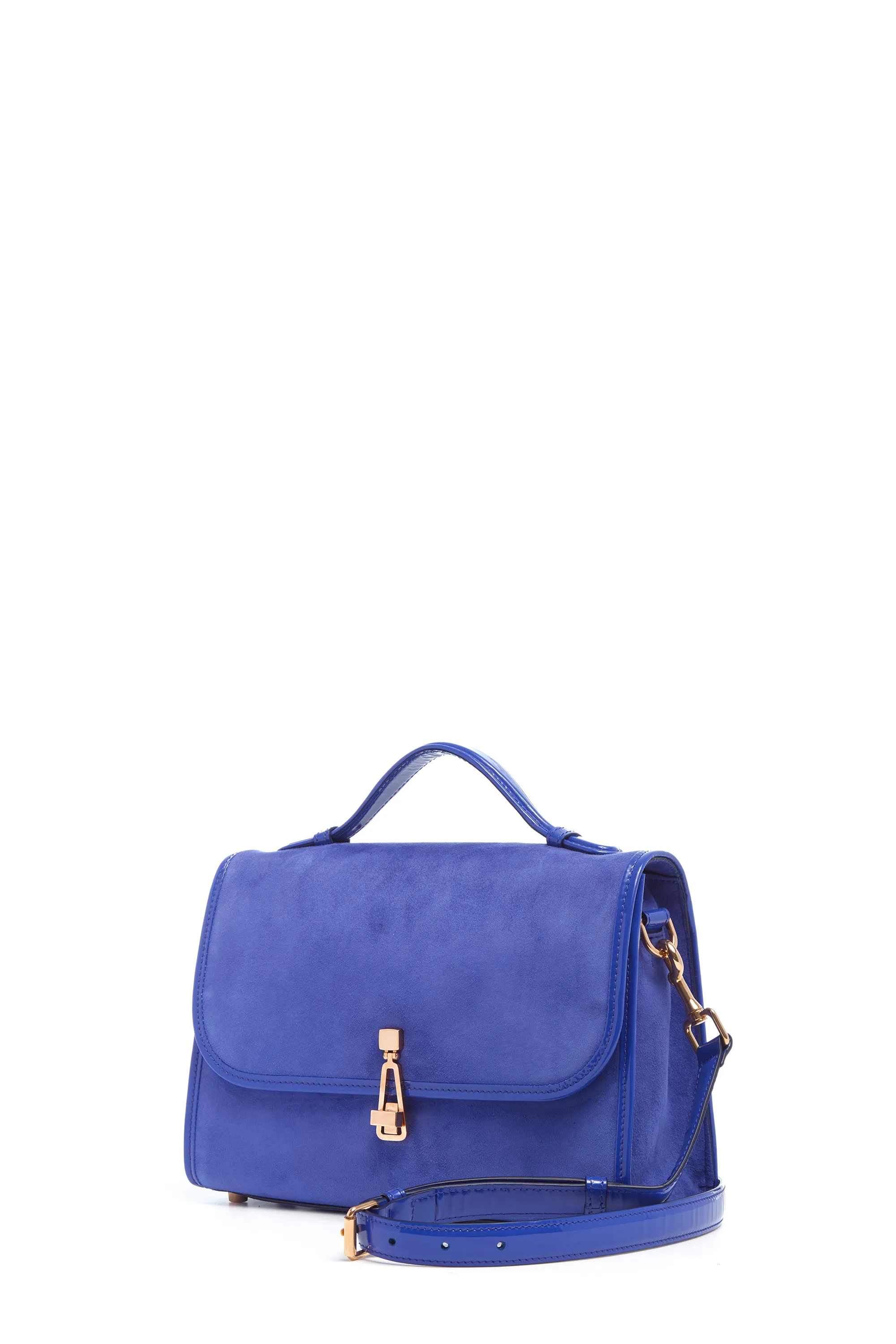 Medium Leonora Flap Bag in Cobalt Suede sold by Gabriela Hearst product image thumbnail 3